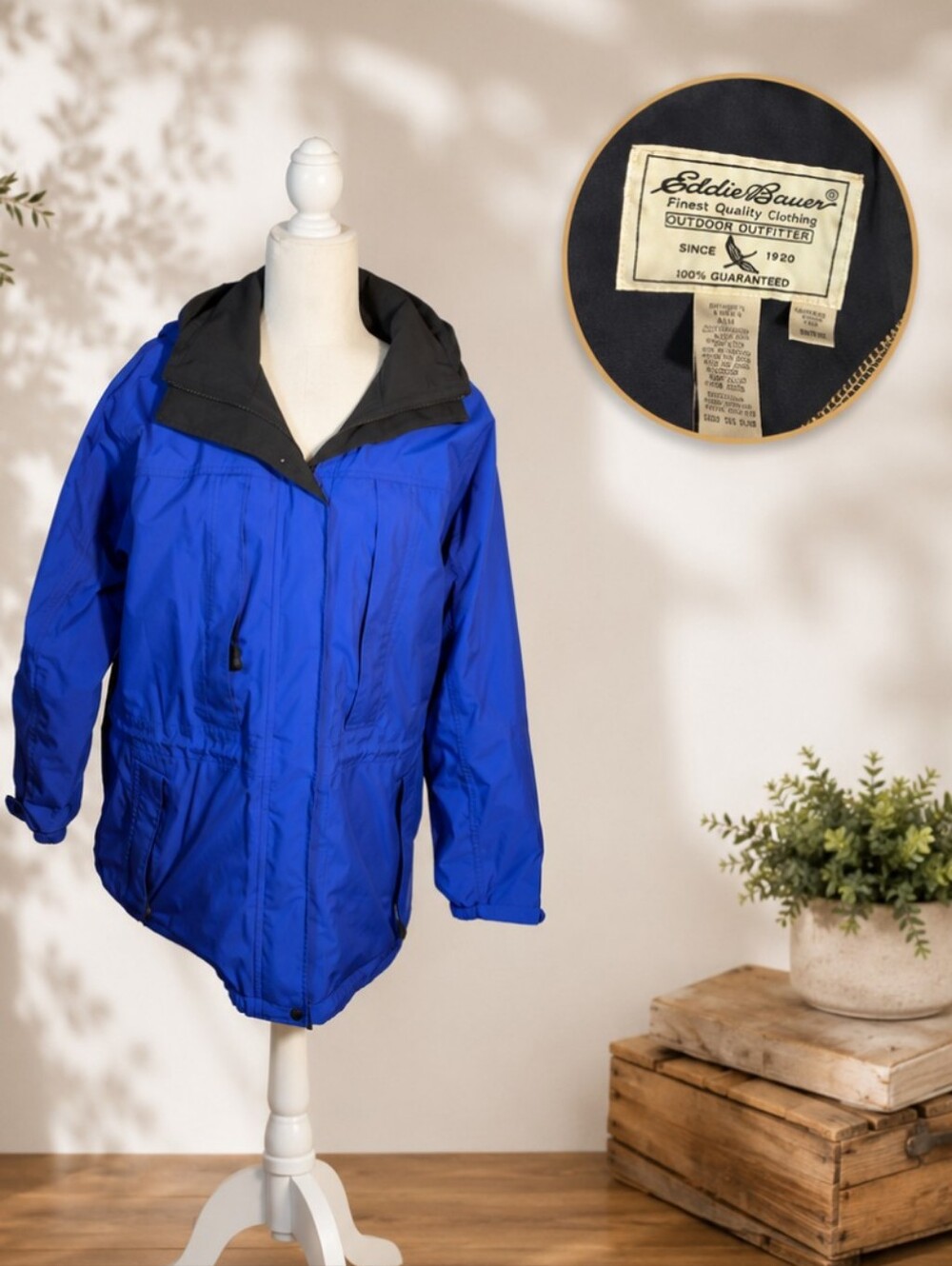 Eddie Bauer Blue/Purple hooded gore-tex zip front long Warm Winter jacket sz M - Picture 13 of 13